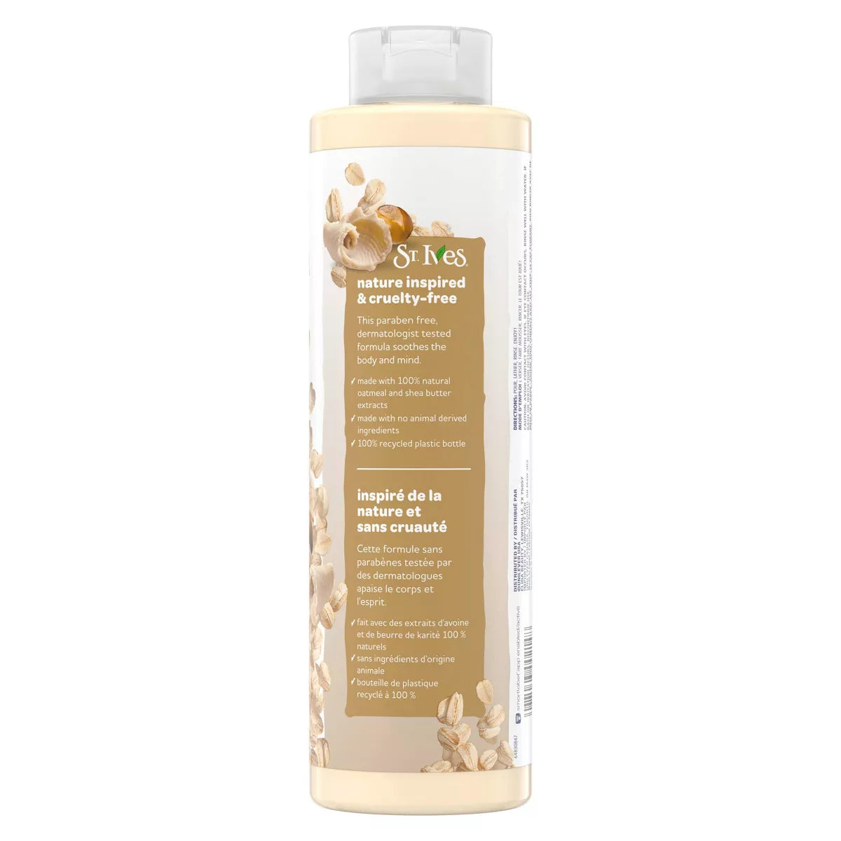 St. Ives Oatmeal & Shea Butter Plant-Based Body Wash Soap - 22 Fl Oz: Paraben-Free, Soothing, for All Skin Types, Hydrating
