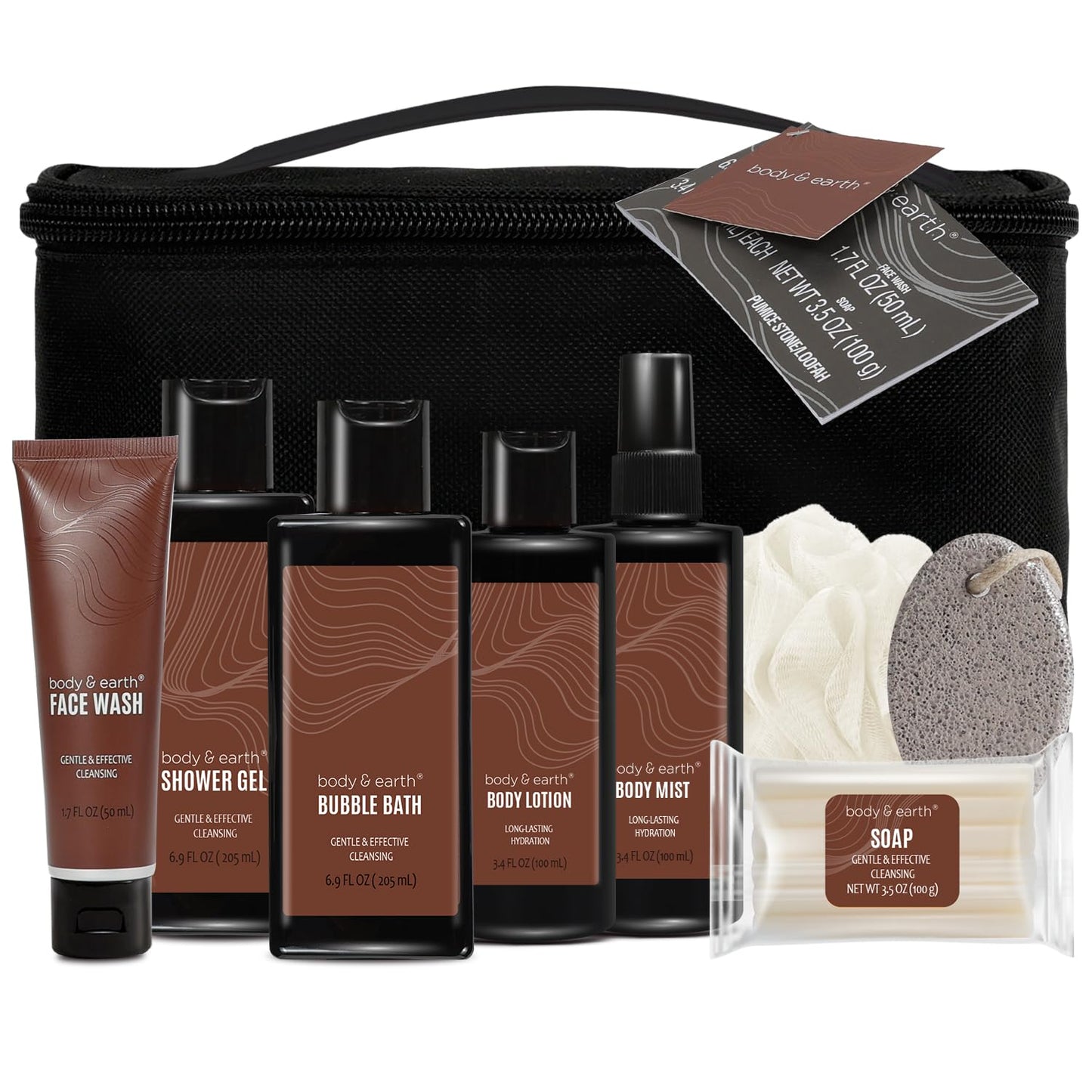 Gift Baskets for Men 8Pc Sandalwood Scented Mens Lotion Gifts for Him Care Package for Men Christmas Gifts for Husband Bath Set Gift Sets for Man Travel Size Toiletries for Men