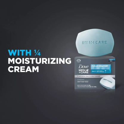 Dove Men+Care Clean Comfort Body & Face Bar Soap - 8Pk - 3.75Oz Each: Paraben-Free, Moisturizing, Normal & Dry Skin