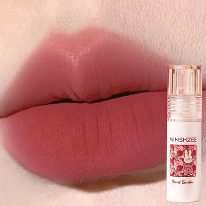 Rose Garden Matte Muse Lip Mud Liquid Lipstick Waterproof Nude Lip Gloss Long Lasting Non-stick Cup Sexy Women Lipgloss Cosmetic
