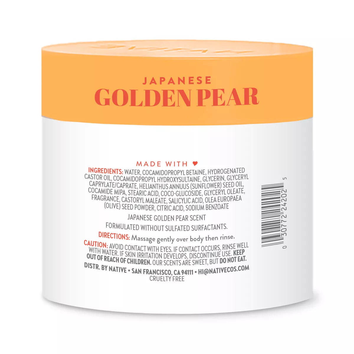 Native Limited Edition Global Flavors Gentle Exfoliating Scrub - Japanese Golden Pear - 12 Fl Oz: Paraben-Free, Sulfate-Free, Whole Body Use